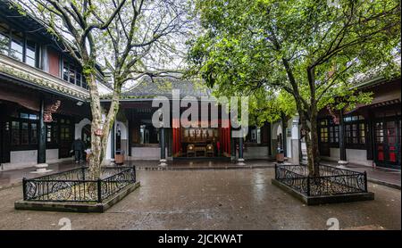 Ningbou xikou fenghua Bezirk, Zhejiang Provinz, Chiangs ehemalige Residenz FengGao Zimmer Stockfoto