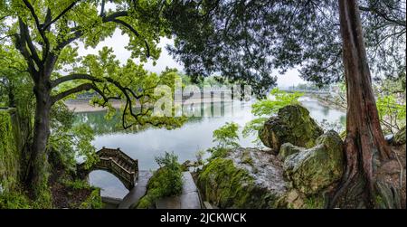 Ningbou xikou fenghua Bezirk, Zhejiang Provinz, Chiangs ehemalige Residenz kleine Häuser shan ist berühmt Stockfoto