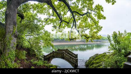 Ningbou xikou fenghua Bezirk, Zhejiang Provinz, Chiangs ehemalige Residenz kleine Häuser shan ist berühmt Stockfoto