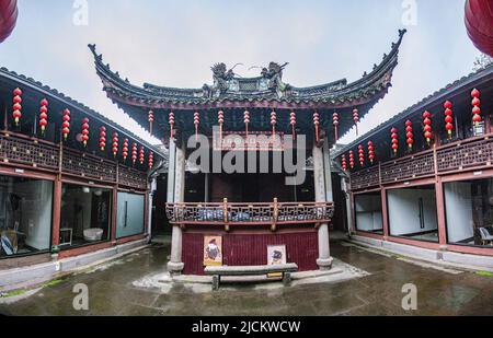 Ningbou xikou fenghua Bezirk, Zhejiang Provinz, Chiangs ehemalige Residenz in wushan Tempel Stockfoto