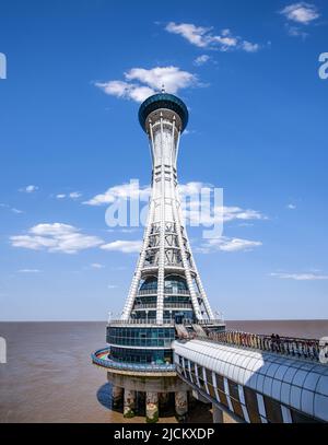 Nbang cixi Stadt hangzhou Bucht Brücke Plattform im Meer Meer chau Insel Stockfoto