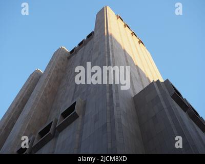 Bild von 33 Thomas Street, einem fensterlosen Gebäude in Manhattan. Stockfoto