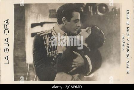 Porträt von John Gilbert und Aileen Pringle in His Hour (1924) - Stille Hollywood-Ära Stockfoto