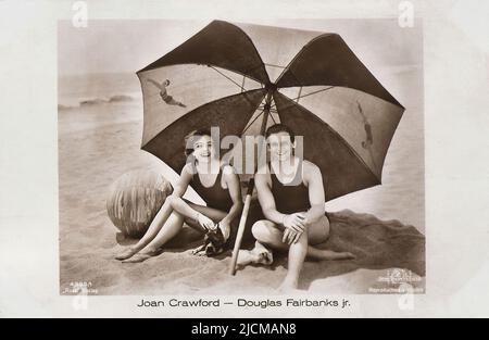 Porträt von Joan Crawford und Douglas Fairbanks Jr. - Stille Hollywood-Ära Stockfoto