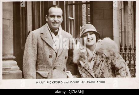 Porträt von Douglas Fairbanks und Mary Pickford - Stille Hollywood-Ära Stockfoto