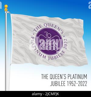 Vereinigtes Königreich, Jahrgang 2022, Queen Elizabeth Jubilee 2022 Flagge, Illustration Stockfoto