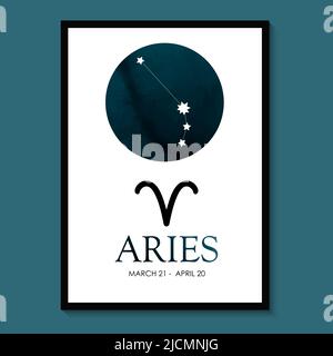 Widder Tierkreis. Widder-Sternzeichen. Aries Sternbild Astrologie Vektor Illustration. Astrologie Illustration Stock Vektor