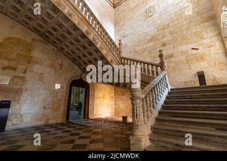 Salamanca - 10. September 2017: Die Haupttreppe des Klosters Saint Esteban in Salamanca, Kastilien und Leon, Spanien Stockfoto