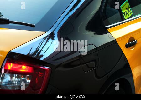 Taxi, Barcelona, Spanien. Stockfoto