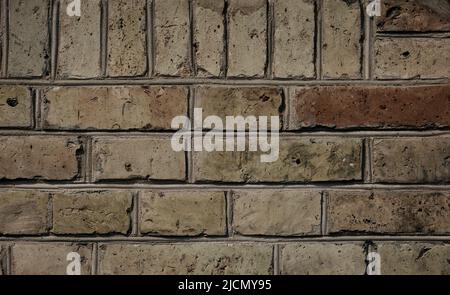 Horizontaler Teil der Ziegelwand. Alte Grunge-Textur Stockfoto