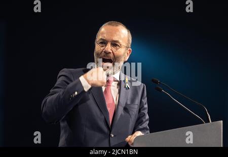 Rotterdam, Niederlande. 31.. Mai 2022. Manfred Weber zum Präsidenten der EVP gewählt. Der Europäische Volkspartei-Kongress hat Manfred Weber mit 447 von 502 Stimmen zum Präsidenten der EVP gewählt. Er folgt auf Donald Tusk. (Bild: © Mykhaylo Palinchak/SOPA Images via ZUMA Press Wire) Stockfoto