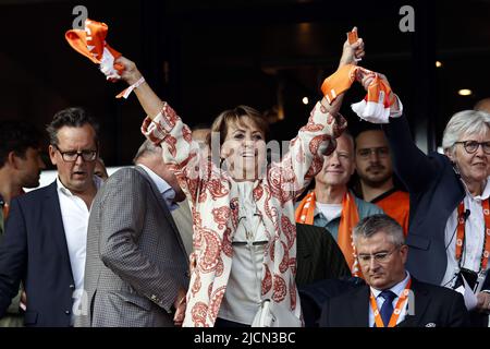 ROTTERDAM - Truus van Gaal während des Spiels der UEFA Nations League zwischen den Niederlanden und Wales im Feyenoord-Stadion am 14. Juni 2022 in Rotterdam, Niederlande. ANP MAURICE VAN STEEN Stockfoto