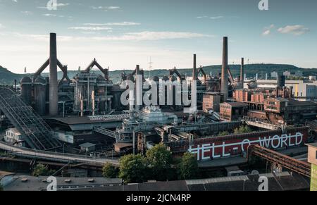 Luftaufnahme der Voelklingen-Hütte UNESCO-Weltkulturerbe Stockfoto