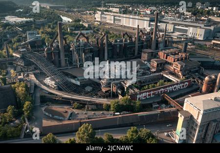 Luftaufnahme der Voelklingen-Hütte UNESCO-Weltkulturerbe Stockfoto