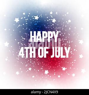 Wir wünschen Ihnen einen schönen Urlaub im Juli 4. in den USA. Poster zum amerikanischen Unabhängigkeitstag. Vektorgrafik Stock Vektor