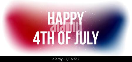 Happy 4. of July Independence Day Banner. Verschwommene Farbverläufe der amerikanischen Flagge. Vektorgrafik Stock Vektor
