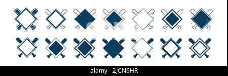 Vektor-Symbol Für Baseballhome-Platte. Vektorvorlagen-Design. Silhouette. Wiedergabe. Heimatbasis. Sport. Stock Vektor