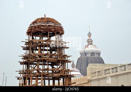 Holzbauarbeiten bei puri odisha india Stockfoto