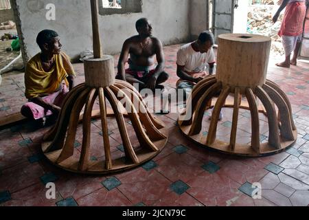 Holzbauarbeiten bei puri odisha india Stockfoto