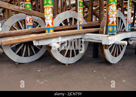 Unbearbeitete Ratha (Streitwagen) während der puri jagannath ratha yatra in puri odisha india Stockfoto