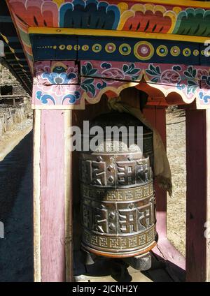 Upper Pisang Village, um Annapurna Trek, Manang District, Gandaki Zone, Nepal Himalaya, Nepal. Stockfoto