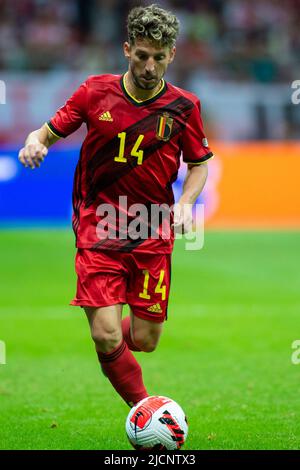 Warschau, Polen. 15.. Juni 2022. Dries Mertens von Belgien während des UEFA Nations League-, League A-, Gruppen-4-Spiels zwischen Polen und Belgien im PGE-Nationalstadion in Warschau, Polen am 14. Juni 2022 (Foto von Andrew SURMA/ Quelle: SIPA USA/Alamy Live News Stockfoto