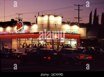 Johnny Rockets, Neon-Schild, Melrose Ave., Los Angeles, CA Stockfoto