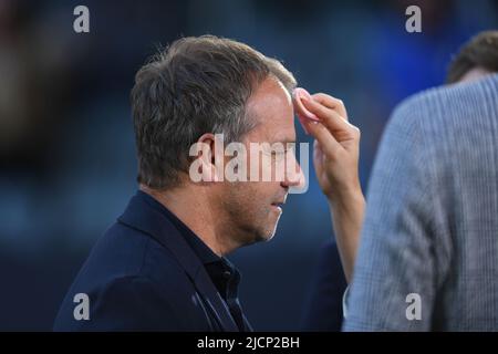 Hans-Dieter Flick Coach (Deutschland) während des UEFA UEFA Nations League 2022 2023-Spiels zwischen Deutschland 5-2 Italien im Borussia-Park-Stadion am 14. Juni 2022 in Monchengladbach, Deutschland. Quelle: Maurizio Borsari/AFLO/Alamy Live News Stockfoto