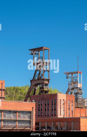 Alte Schachttürme und Gebäude, Museum La Mine Wendel, Petite-Rosselle, Moselle (57), Region Grand Est, Frankreich Stockfoto