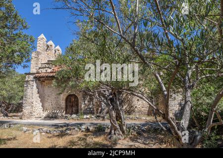 Saint-Sauveur Kirche von Casesnoves, Frankreich. Stockfoto