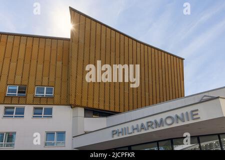 Berliner Philharmoniker, entworfen vom Architekten Hans Scharoun, Heimat der Berliner Philharmoniker in Berlin, Deutschland Stockfoto