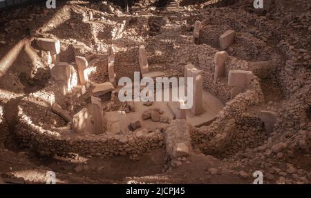 Gobeklitepe ist eine archäologische Stätte in Sanliurfa, Türkei, und der älteste Tempel der Welt Stockfoto