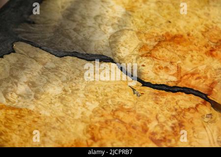 Struktur der Epoxidharztabelle Stockfoto