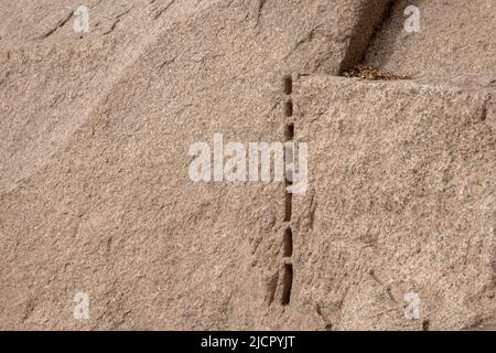 Alte Granitsteinbrüche in Assuan, Oberägypten Stockfoto