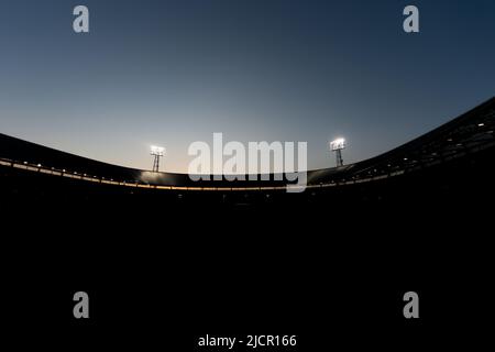 Rotterdam, Niederlande. 14. Juni 2022, Rotterdam - Allgemeine Übersicht über De Kuip während des Spiels zwischen Holland und Wales im Stadion Feijenoord de Kuip am 14. Juni 2022 in Rotterdam, Niederlande. (Box-to-Box-Bilder/Yannick Verhoeven) Stockfoto