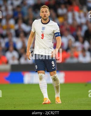 14 Jun 2022 - England gegen Ungarn - UEFA Nations League - Gruppe 3 - Molineux Stadium Englands Harry Kane während des Spiels der UEFA Nations League gegen Ungarn. Bildnachweis : © Mark Pain / Alamy Live News Stockfoto