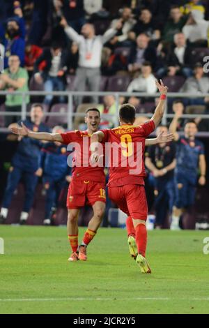 Stefan Mugoša #9 während des Spiels der UEFA Nations League zwischen Rumänien und Montenegro , 14.06.2022, Stadion Giulesti , Bukarest , Cristi Stavri Stockfoto