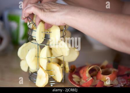 Ausgefallener, kreativer Stahl-Fruchttrockner. Stockfoto