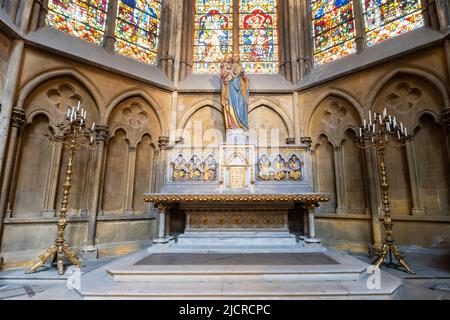 Die Kathedrale von Metz, auch Kathedrale des Heiligen Stephanus, Metz (Cathédrale Saint Étienne de Metz) genannt, ist eine römisch-katholische Kathedrale in Metz, der Hauptstadt von Stockfoto