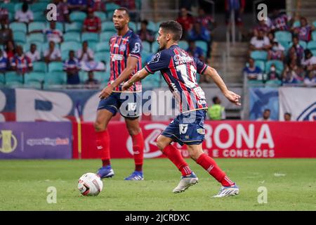 Salvador, Brasilien. 14.. Juni 2022. Auf dem Foto, Mittelfeldspieler Daniel während des Spiels zwischen Bahia x Chapecoense, Brasilianische Meisterschaft 2022, an diesem Dienstag (14) im Arena Fonte Nova Stadium, in Salvador (BA) statt. Kredit: Márcio Roberto/FotoArena/Alamy Live Nachrichten Stockfoto