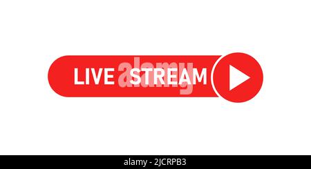 Schaltfläche mit Livestream-Symbol für die Übertragung oder den Online-Stream. Vektorgrafik Stock Vektor