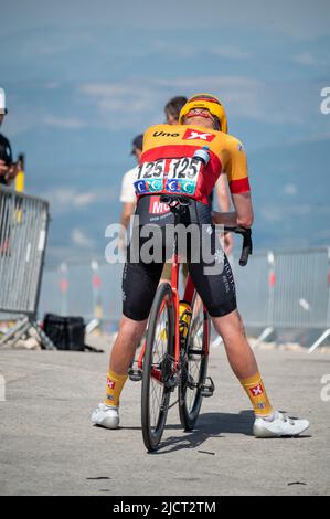 KULSET Kristian vom Uno-X Pro Cycling Team während der Mont Ventoux Challenge 2022 der Herren, UCI Europe Tour, Vaison-la-Romaine - Mont Ventoux (154 km) am 14. Juni 2022 in Vaison-la-Romaine, Frankreich - Foto Florian Frison / DPPI Stockfoto