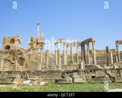 MPartial Blick auf die Ruinen von Dougga - Tunesien Stockfoto