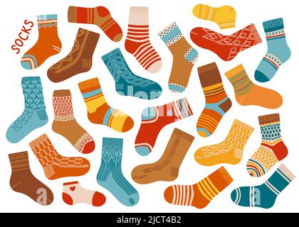 Socken Set flach Design Herbst Vektor Illustration Stock Vektor