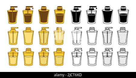 Flaschen oder Glasflaschen mit Flüssigkeits-Vektor im Doodle-Stil auf weißem Hintergrund Stock Vektor