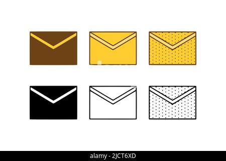 Vektorset von Umschlägen im Doodle-Stil auf weißem Hintergrund Stock Vektor