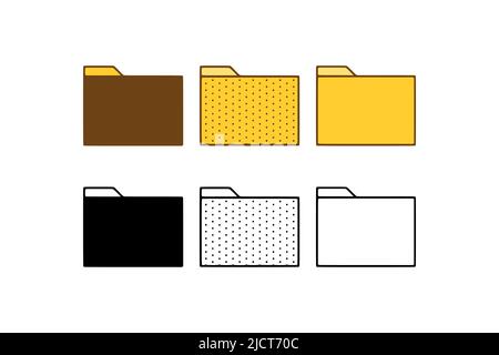 Vektor-Set von Office-Ordnern im Doodle-Stil auf weißem Hintergrund Stock Vektor
