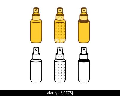 Vektor-Set von Spraydosen im Doodle-Stil auf weißem Hintergrund Stock Vektor