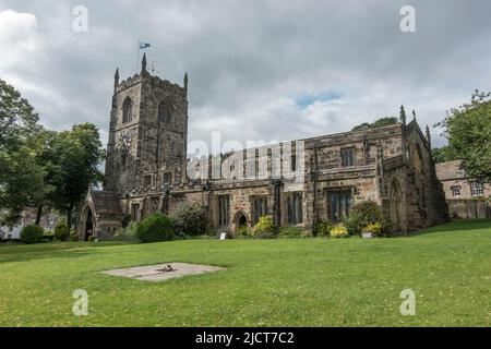 Holy Trinity Church in der Marktstadt Skipton, North Yorkshire, Großbritannien. Stockfoto