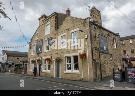 Das Yorkshire Rose Public House in der Marktstadt Skipton, North Yorkshire, Großbritannien. Stockfoto